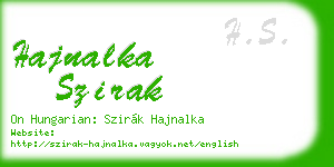 hajnalka szirak business card